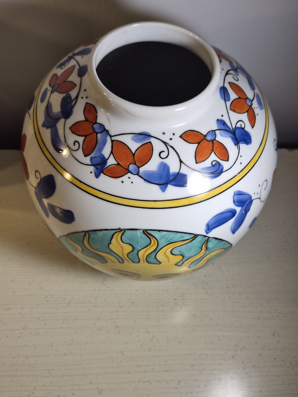 VTG Hand Painted WBI Celestrial Sunburst Vase - Picture 2 of 10